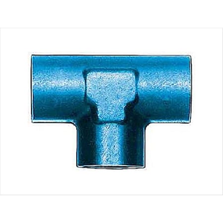 Perfectpitch 0.12 In. Blue Anodized Aluminum Female Pipe Tee Adapters PE345496